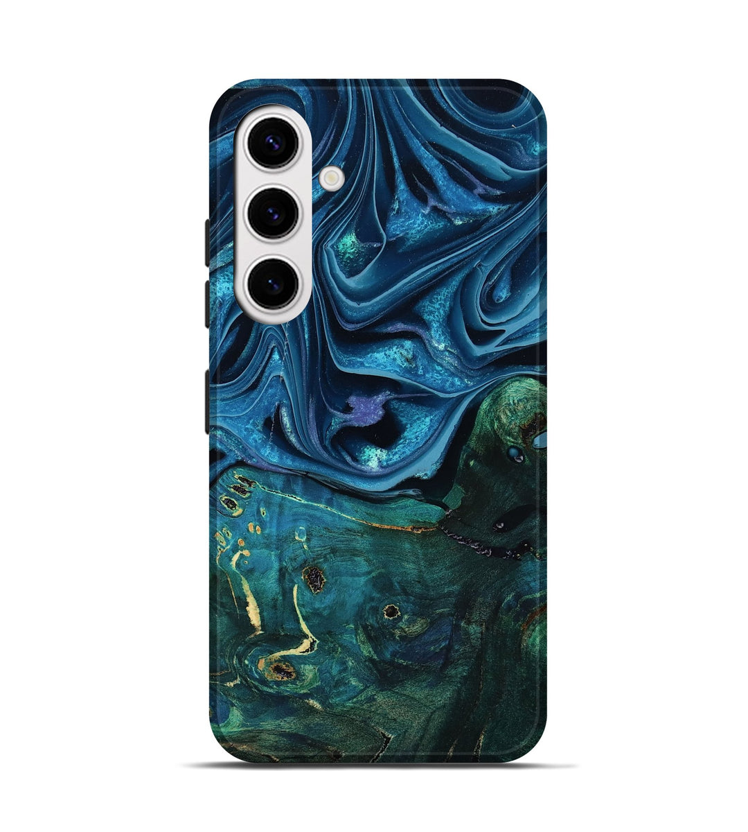 Galaxy S25 Wood Live Edge Phone Case - Zane (Blue, 801108)