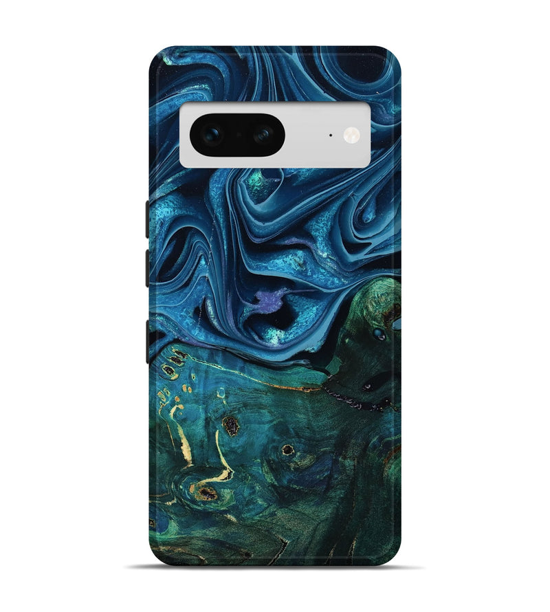 Pixel 7 Wood Live Edge Phone Case - Zane (Blue, 801108)