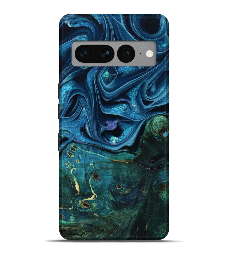 Pixel 7 Pro Wood Live Edge Phone Case - Zane (Blue, 801108)