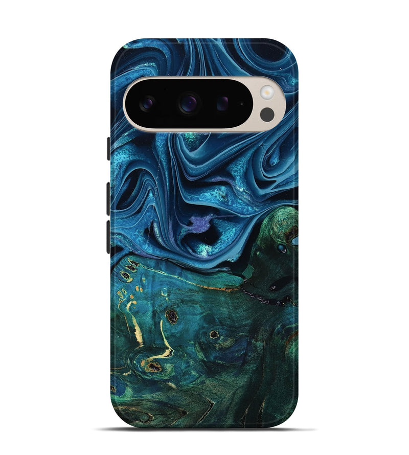 Pixel 9 Wood Live Edge Phone Case - Zane (Blue, 801108)