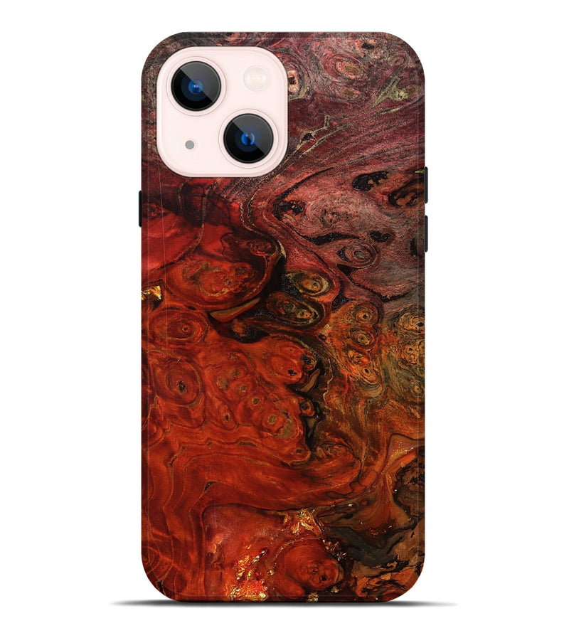 iPhone 14 Plus Wood Live Edge Phone Case - Santana (Red, 801110)