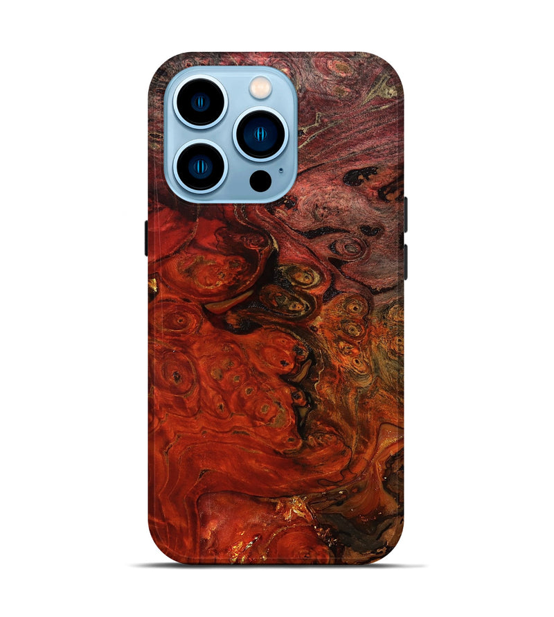 iPhone 14 Pro Wood Live Edge Phone Case - Santana (Red, 801110)