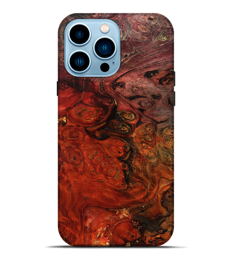 iPhone 14 Pro Max Wood Live Edge Phone Case - Santana (Red, 801110)