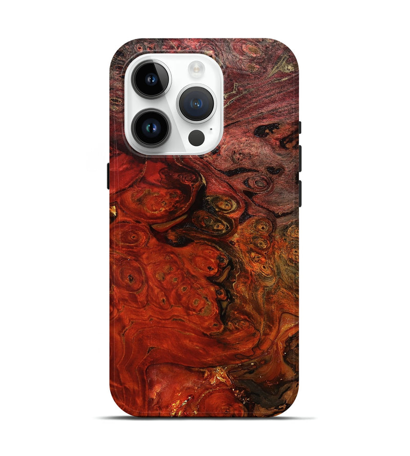 iPhone 15 Pro Wood Live Edge Phone Case - Santana (Red, 801110)