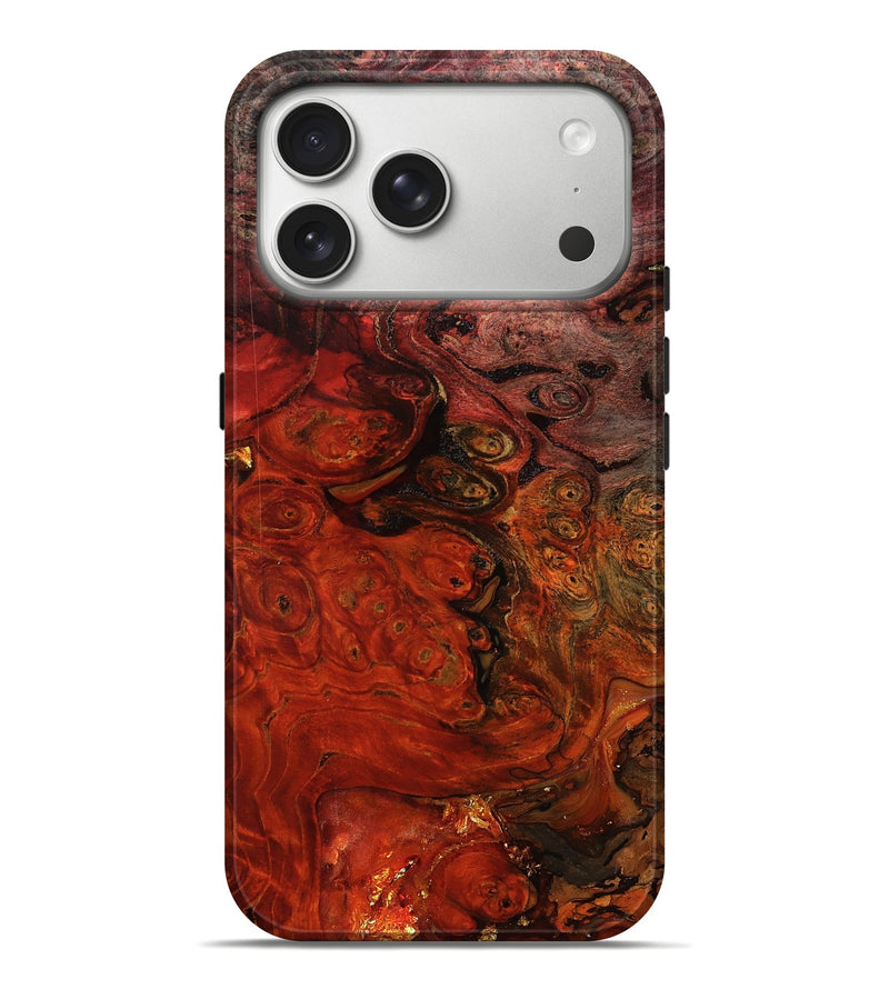 iPhone 17 Pro Max Wood Live Edge Phone Case - Santana (Red, 801110)
