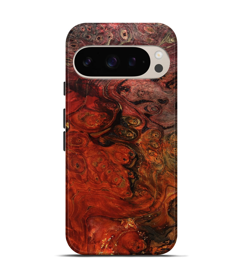 Pixel 9 Pro Wood Live Edge Phone Case - Santana (Red, 801110)