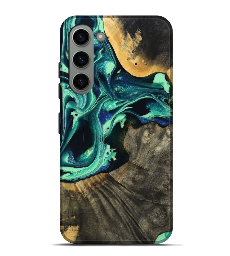 Galaxy S23 Plus Wood Live Edge Phone Case - Agatha (Green, 801111)
