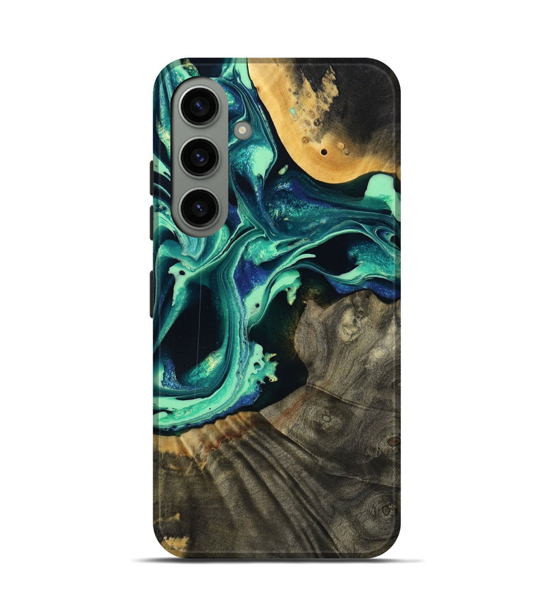 Galaxy S24 Wood Live Edge Phone Case - Agatha (Green, 801111)