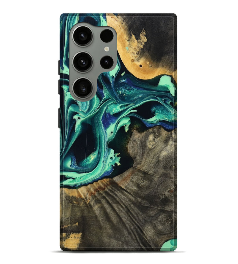 Galaxy S24 Ultra Wood Live Edge Phone Case - Agatha (Green, 801111)