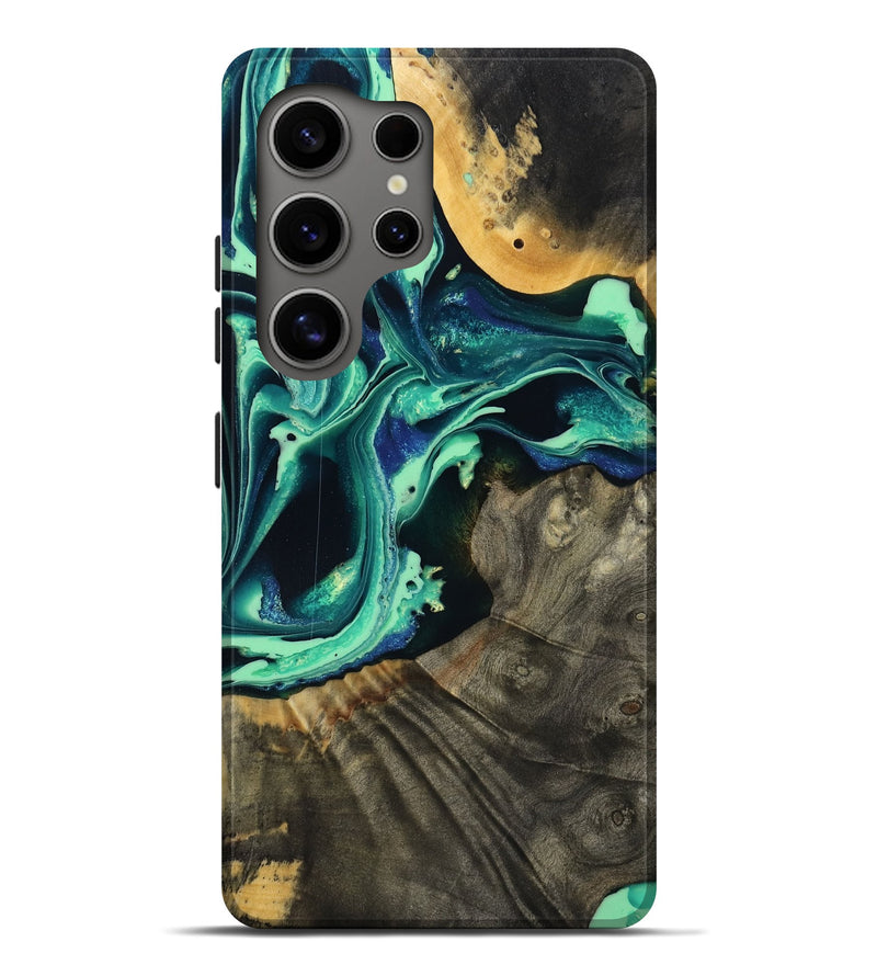 Galaxy S25 Ultra Wood Live Edge Phone Case - Agatha (Green, 801111)