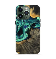 iPhone 13 Pro Wood Live Edge Phone Case - Agatha (Green, 801111)