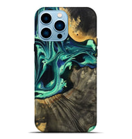 iPhone 14 Pro Max Wood Live Edge Phone Case - Agatha (Green, 801111)