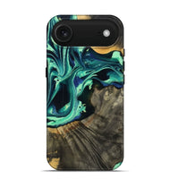 iPhone 17 Air Wood Live Edge Phone Case - Agatha (Green, 801111)