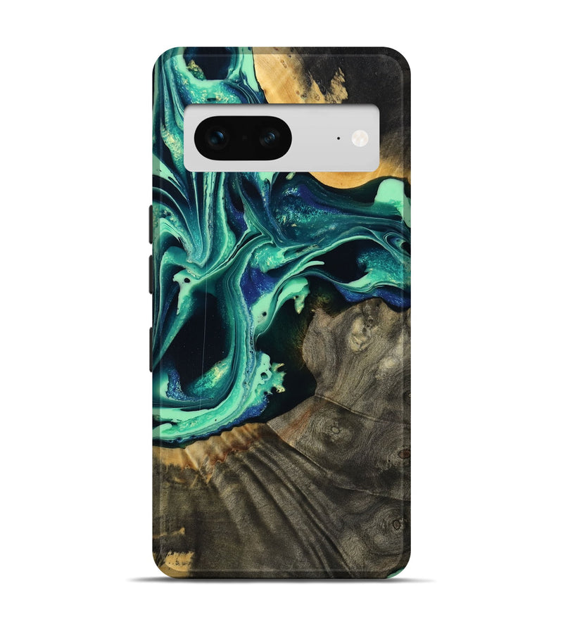 Pixel 7 Wood Live Edge Phone Case - Agatha (Green, 801111)