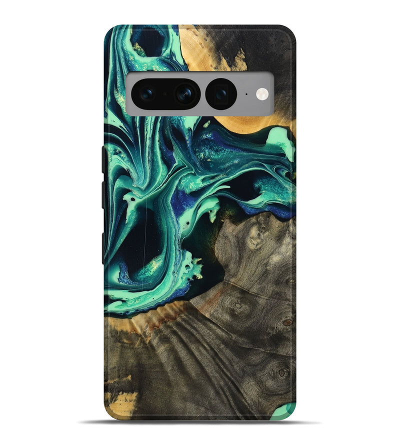 Pixel 7 Pro Wood Live Edge Phone Case - Agatha (Green, 801111)