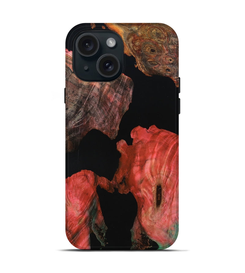 iPhone 15 Wood Live Edge Phone Case - Garret (Wood Burl, 801112)
