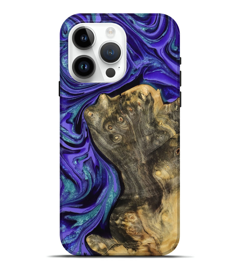 iPhone 15 Pro Max Wood Live Edge Phone Case - Dorthy (Purple, 801113)