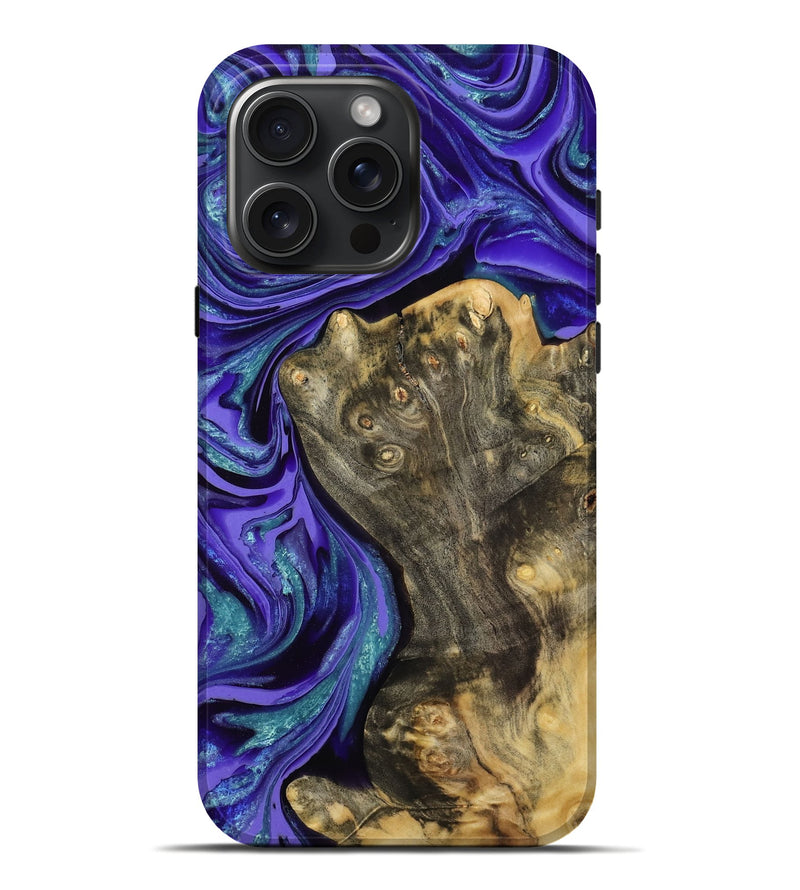 iPhone 16 Pro Max Wood Live Edge Phone Case - Dorthy (Purple, 801113)