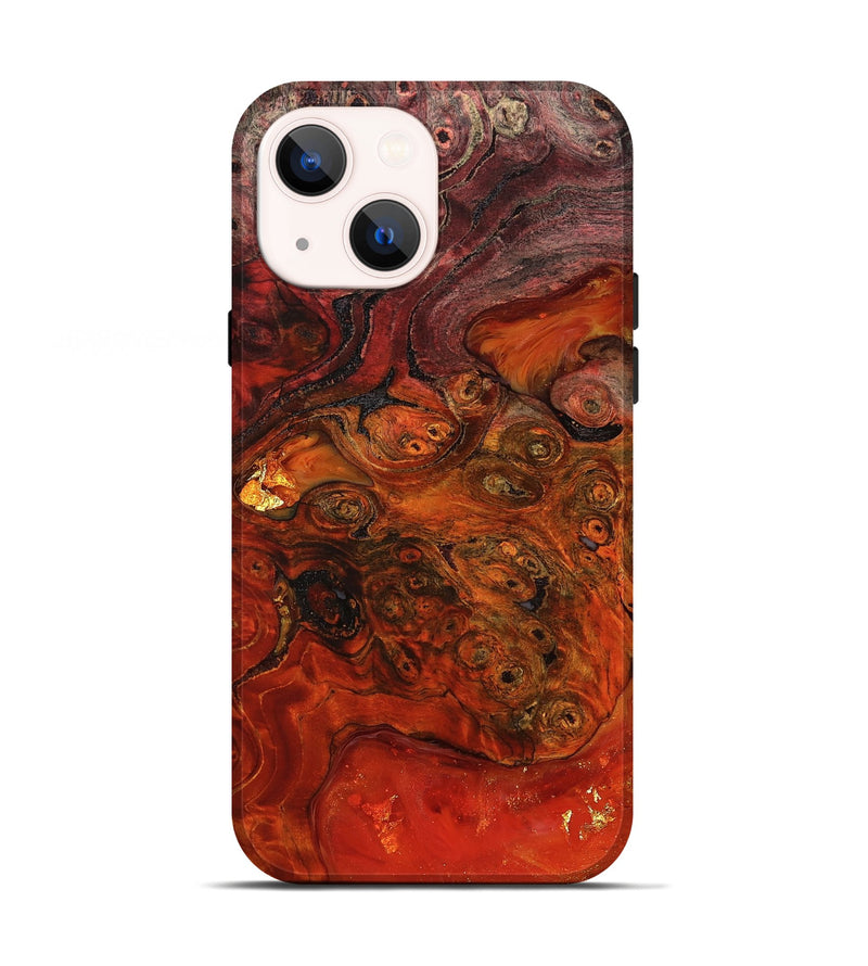 iPhone 13 Wood Live Edge Phone Case - Edna (Red, 801114)