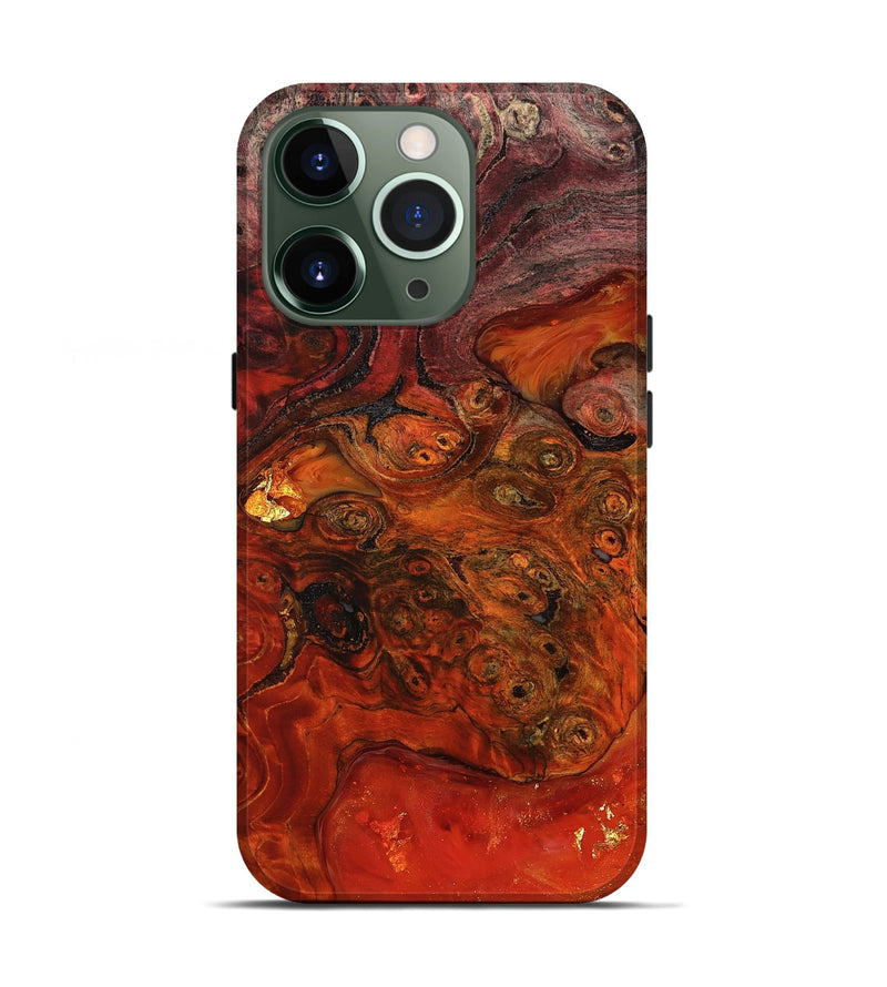 iPhone 13 Pro Wood Live Edge Phone Case - Edna (Red, 801114)