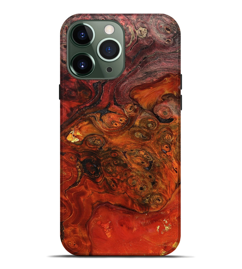 iPhone 13 Pro Max Wood Live Edge Phone Case - Edna (Red, 801114)