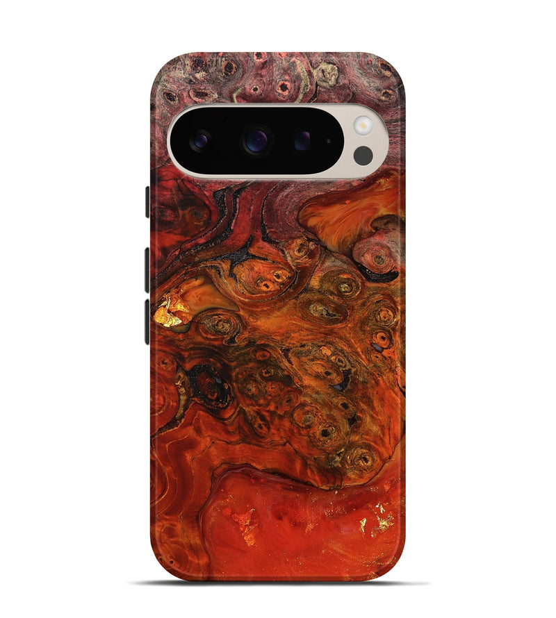 Pixel 9 Wood Live Edge Phone Case - Edna (Red, 801114)