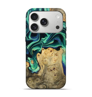 iPhone 17 Pro Wood Live Edge Phone Case - Odell (Green, 801115)