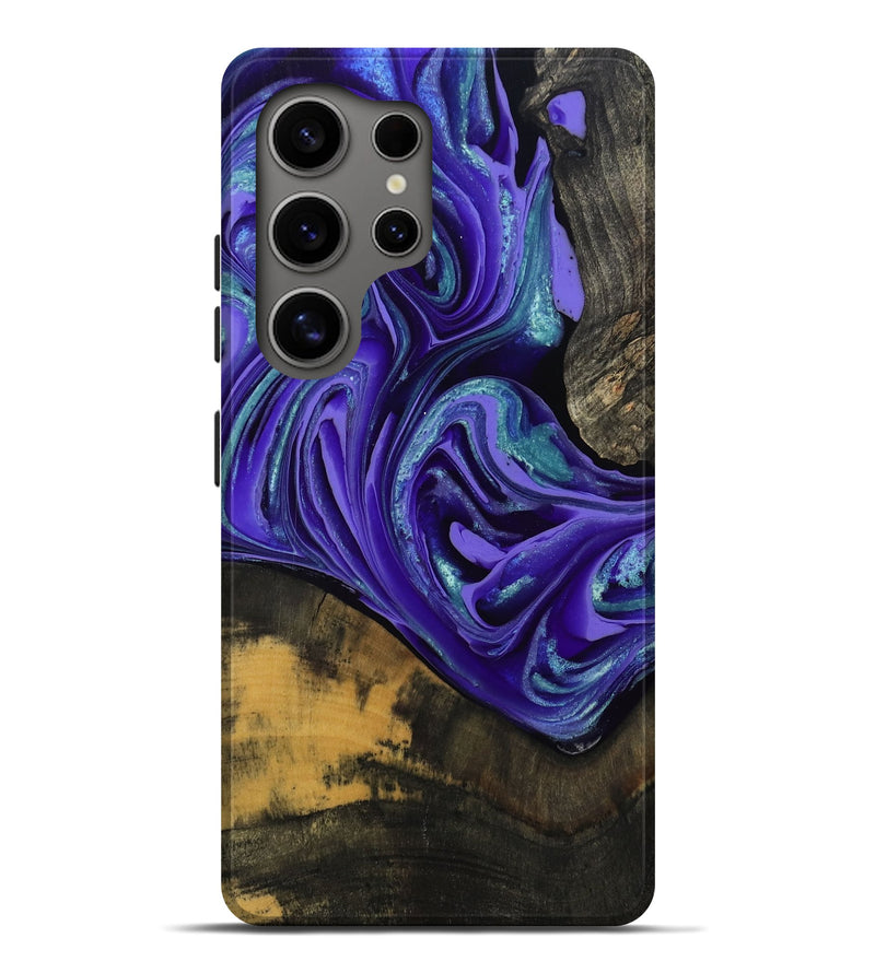Galaxy S25 Ultra Wood Live Edge Phone Case - Carlos (Purple, 801116)