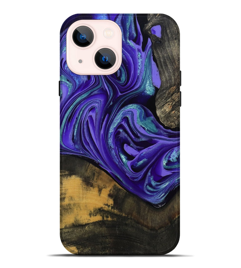 iPhone 14 Plus Wood Live Edge Phone Case - Carlos (Purple, 801116)