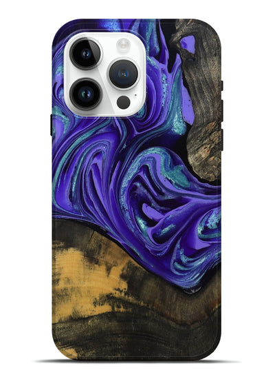 iPhone 15 Pro Max Wood Live Edge Phone Case - Carlos (Purple, 801116)
