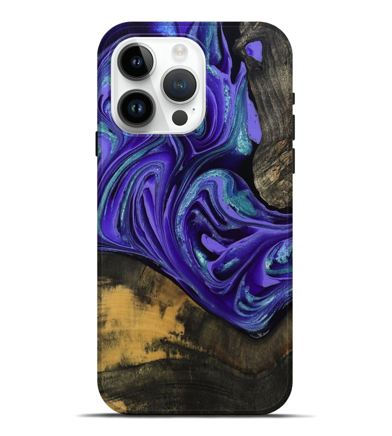 iPhone 15 Pro Max Wood Live Edge Phone Case - Carlos (Purple, 801116)