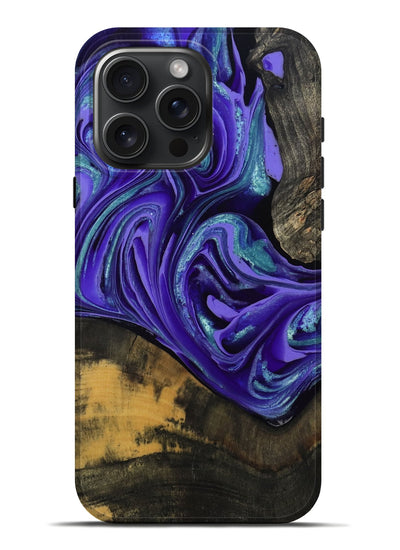 iPhone 16 Pro Max Wood Live Edge Phone Case - Carlos (Purple, 801116)