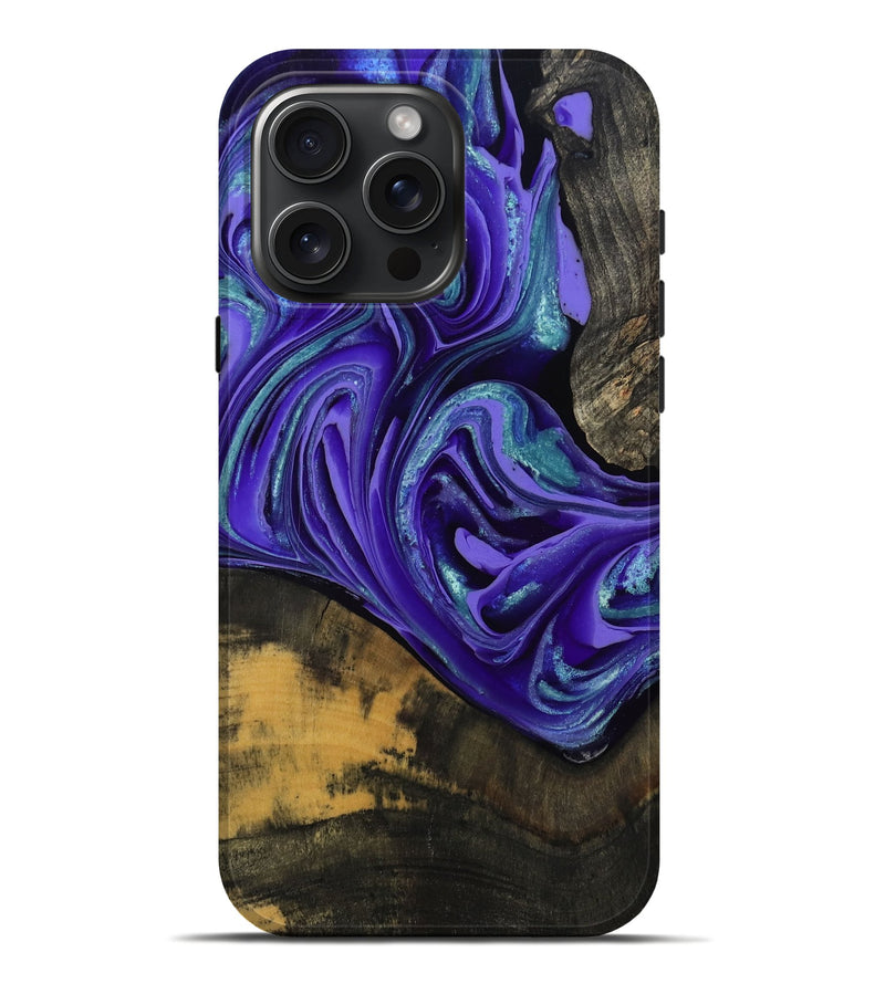 iPhone 16 Pro Max Wood Live Edge Phone Case - Carlos (Purple, 801116)
