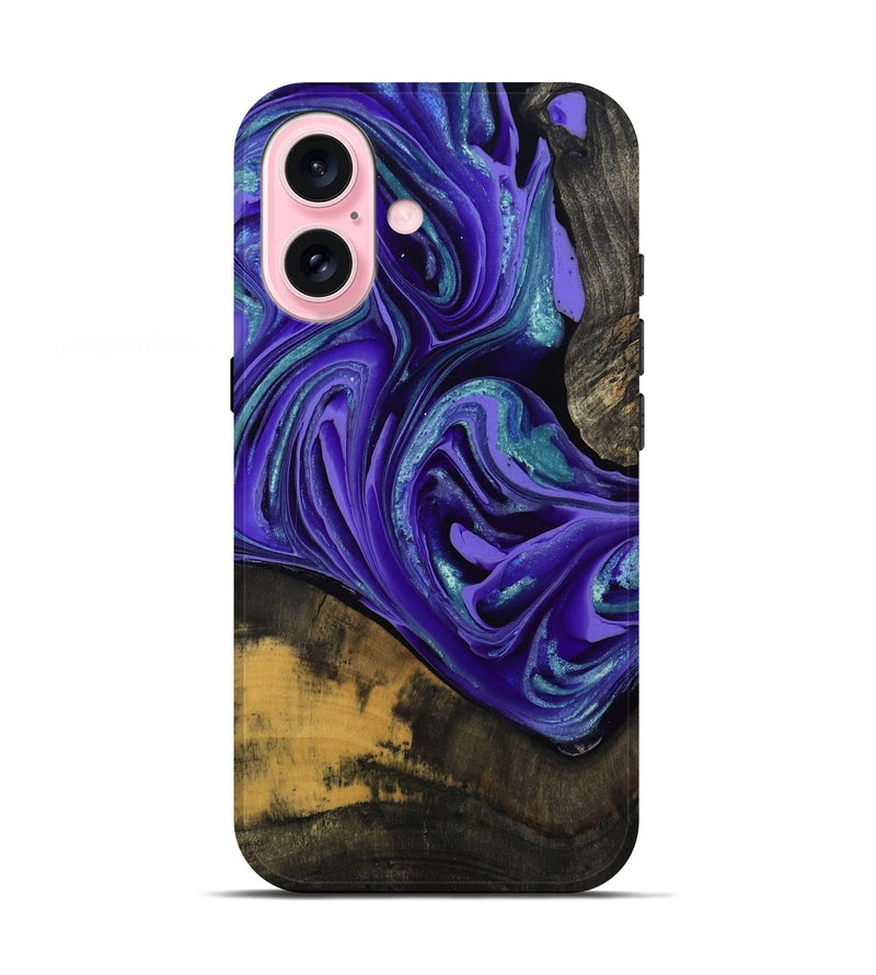 iPhone 17 Wood Live Edge Phone Case - Carlos (Purple, 801116)