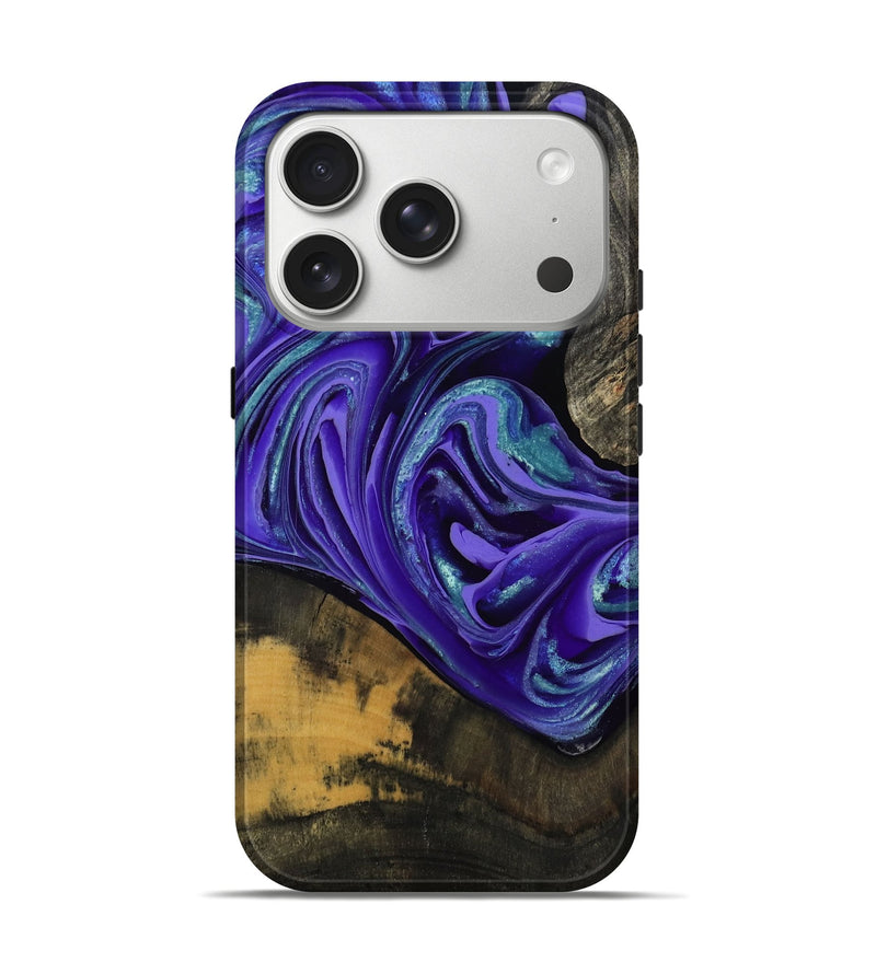 iPhone 17 Pro Wood Live Edge Phone Case - Carlos (Purple, 801116)