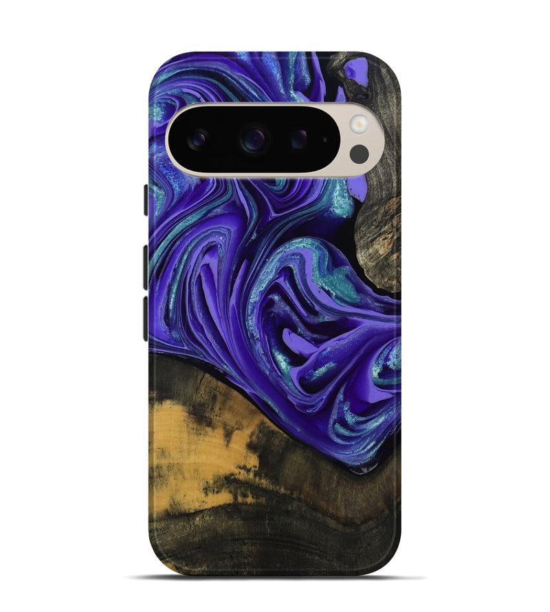 Pixel 9 Wood Live Edge Phone Case - Carlos (Purple, 801116)