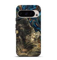 Pixel 9 Wood Live Edge Phone Case - Maxine (Teal & Gold, 801117)
