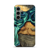 Galaxy S24 Wood Live Edge Phone Case - Jream (Green, 801119)