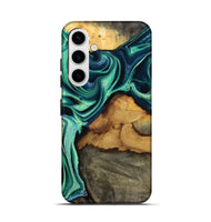 Galaxy S25 Wood Live Edge Phone Case - Jream (Green, 801119)
