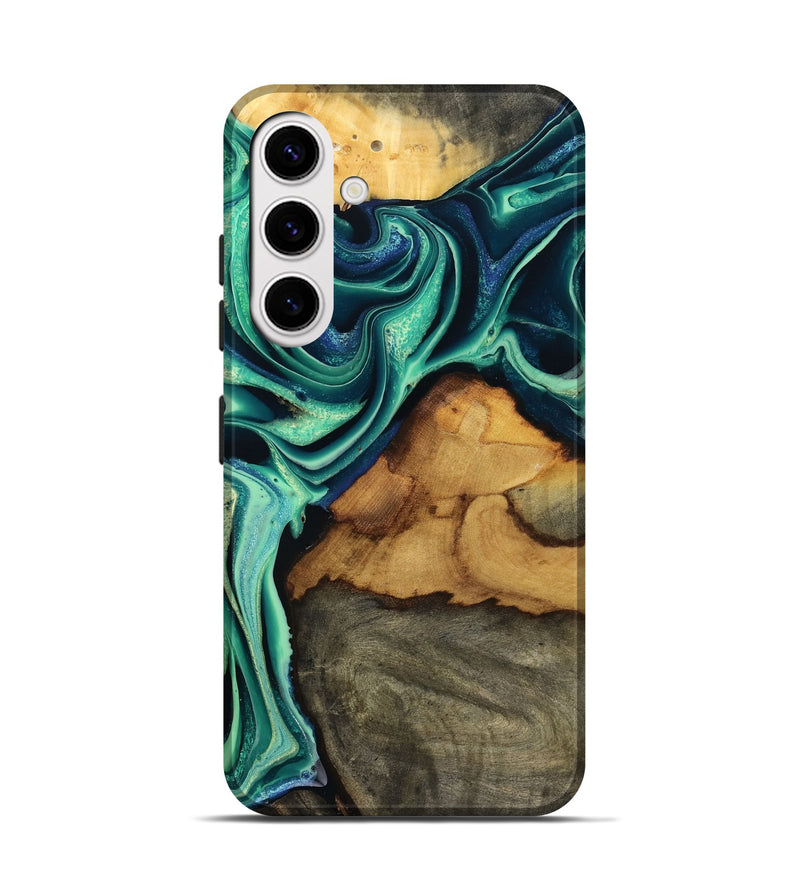 Galaxy S25 Wood Live Edge Phone Case - Jream (Green, 801119)