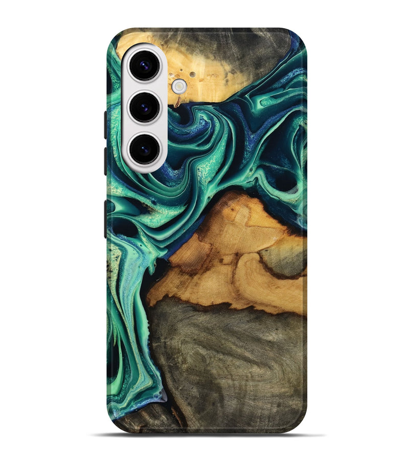 Galaxy S25 Plus Wood Live Edge Phone Case - Jream (Green, 801119)