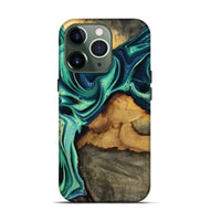 iPhone 13 Pro Wood Live Edge Phone Case - Jream (Green, 801119)