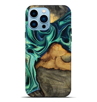 iPhone 14 Pro Max Wood Live Edge Phone Case - Jream (Green, 801119)