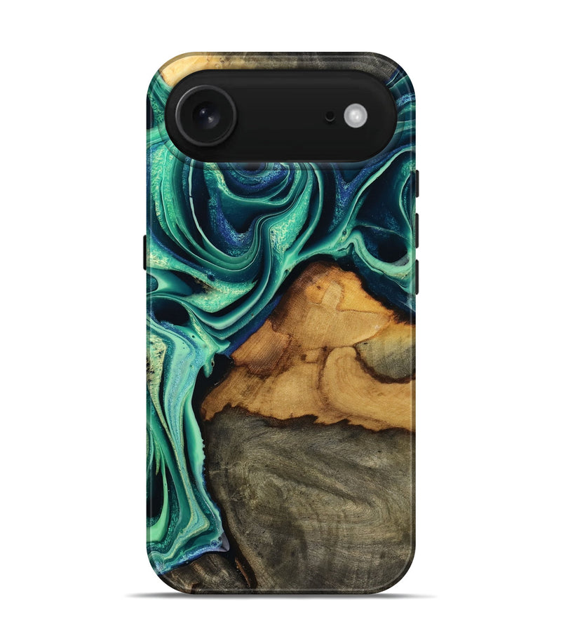 iPhone 17 Air Wood Live Edge Phone Case - Jream (Green, 801119)