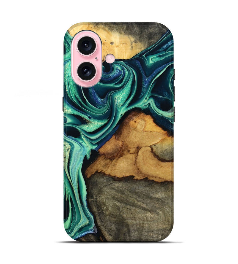 iPhone 17 Wood Live Edge Phone Case - Jream (Green, 801119)