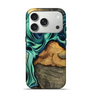 iPhone 17 Pro Wood Live Edge Phone Case - Jream (Green, 801119)