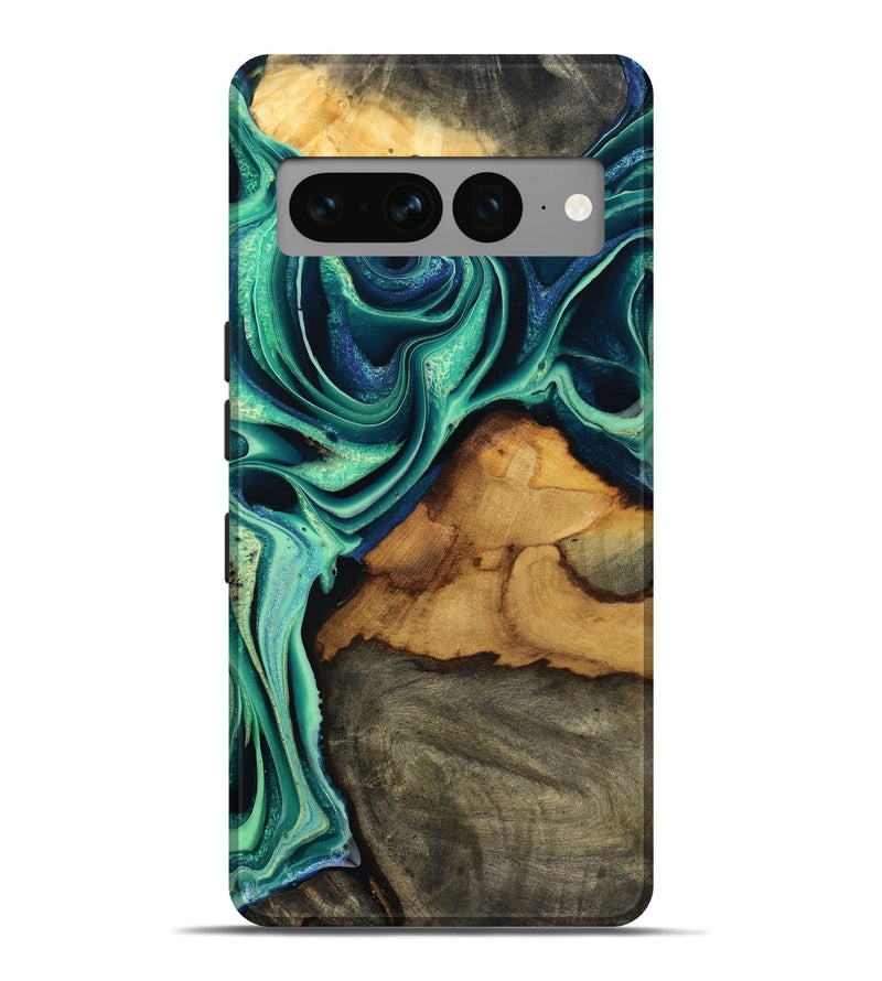Pixel 7 Pro Wood Live Edge Phone Case - Jream (Green, 801119)