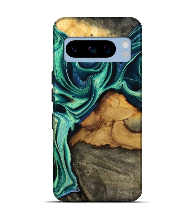 Pixel 8 Pro Wood Live Edge Phone Case - Jream (Green, 801119)