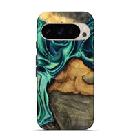 Pixel 9 Wood Live Edge Phone Case - Jream (Green, 801119)