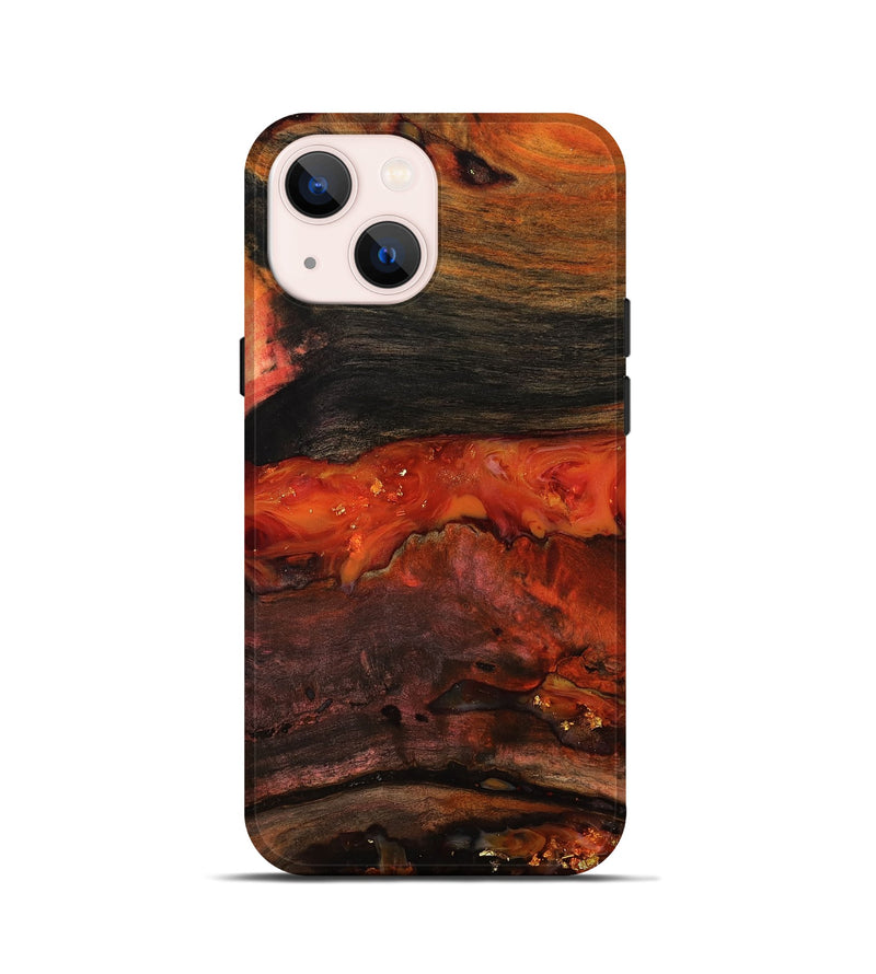 iPhone 13 mini Wood Live Edge Phone Case - Shyann (Red, 801120)